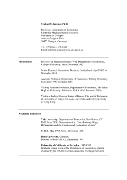 Michael U. Krause, Ph.D. Professor, Department of Economics