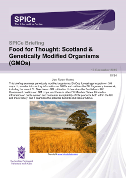 Foof for Thought: Scotland and Genetically Modified Organisms