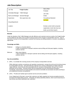 Freight Auditor - www supplychaincanada org