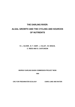 the darling river: algal growth and the cycling and sources of nutrients
