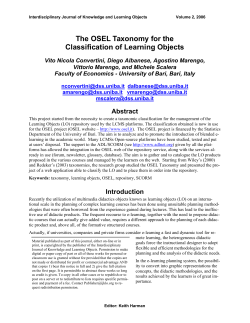 The OSEL Taxonomy for the Classification of Learning Objects