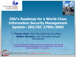 GSU`s Roadmap for a World-Class Information Security