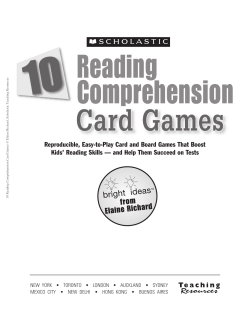 Reading Comprehension Card Games