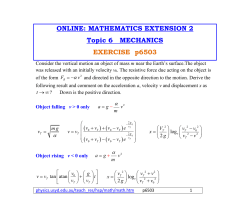 Mathematics Extension 2, 4 Units, Maths, Mechanics