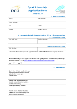 Sport Scholarship Application Form