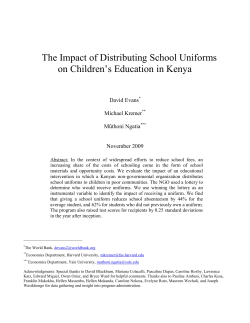The Impact of Giving School Uniforms