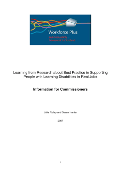 Best Practice in Supporting People with Learning Disabilities and/or