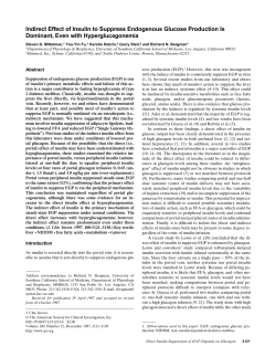 Indirect Effect of Insulin to Suppress Endogenous Glucose