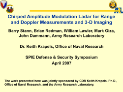 Chirped Amplitude Modulation Ladar for Range and
