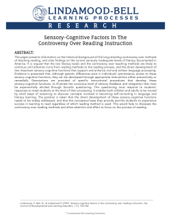 Sensory-Cognitive Factors - Lindamood-Bell