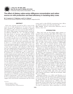 The effect of dietary cation-anion difference concentration and cation