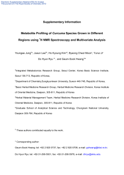 Metabolite Profiling of Curcuma Species Grown in Different Regions
