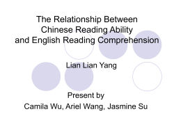 The Relationship Between Chinese Reading Ability and English