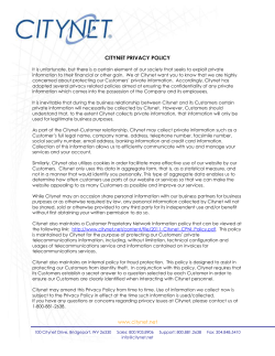CITYNET PRIVACY POLICY It is unfortunate, but there is a certain