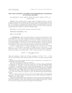 THE TWO-COLORING NUMBER AND DEGENERATE COLORINGS