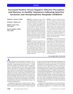 Increased Positive Versus Negative Affective Perception and