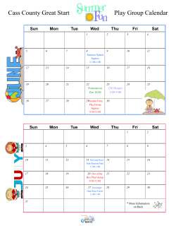 Cass County Great Start Play Group Calendar