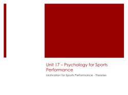 Unit 17 &ndash; Psychology for Sports Performance