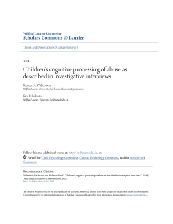 Children`s cognitive processing of abuse as described in