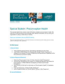 Rethinking Preconception Care: A Critical, Women`s