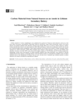 Carbon Material from Natural Sources as an Anode