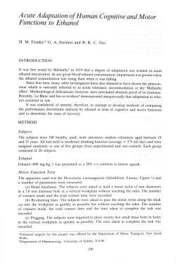 Acute Adaptation of Human Cognitive and Motor Functions