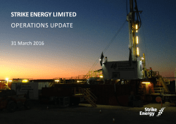 31-03-2016 Southern Cooper Basin Gas Project
