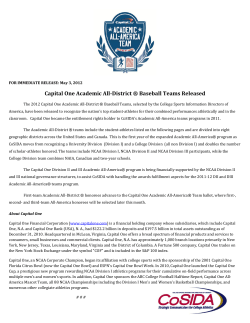 Capital One Academic All-District &reg; Baseball Teams Released