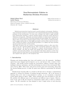 Non-Deterministic Policies in Markovian Decision Processes