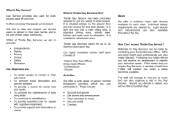 Day Services - Thistle Leaflet