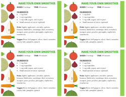 MAKES: 2 servings TIME: 10 minutes INGREDIENTS &bull; 1 cup fruit &bull; 1