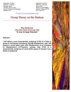 Group Theory on the Hudson - Stevens Institute of Technology