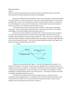 Lesson 1 Mechanical Waves - Marshall Community Schools