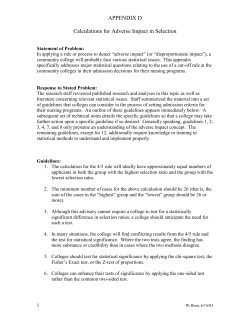 Statement of Problem - California Community Colleges Chancellor`s