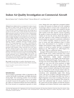 Indoor Air Quality Investigation on Commercial Aircraft