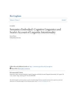 Semantics Embodied: Cognitive Linguistics and Searle&acirc;&bull;Žs Account