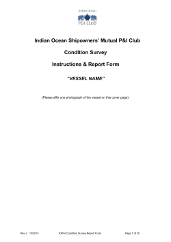 Condition Survey Report Form - Indian Ocean Ship Owners Mutual