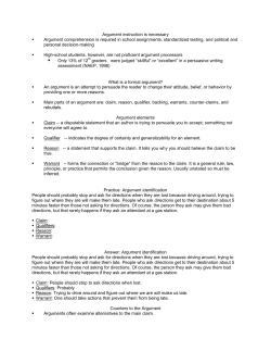 Argument instruction is necessary Argument comprehension is