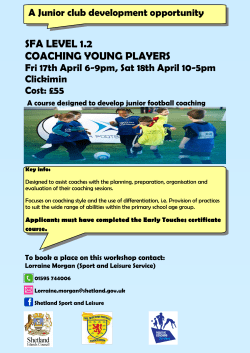 sfa level 1.2 coaching young players