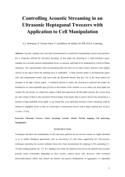 Controlling acoustic streaming in an ultrasonic heptagonal tweezers
