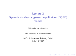 Lecture 2 Dynamic stochastic general equilibrium (DSGE) models