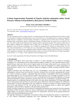 Carbon Sequestration Potential of Populus deltoides plantation