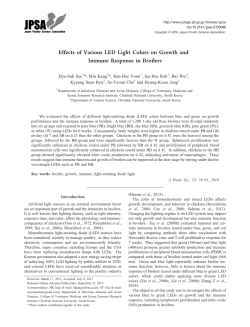 Effects of Various LED Light Colors on Growth and Immune