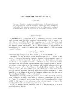 THE EXTERNAL BOUNDARY OF M2 1. Introduction 1.1. The family