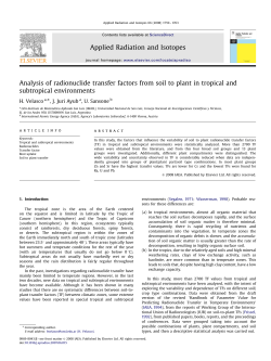 Analysis of radionuclide transfer factors from soil to plant in tropical