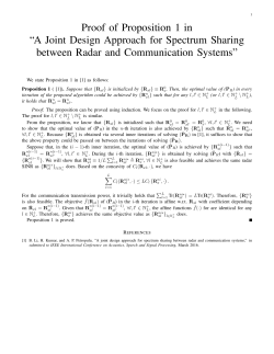 Proof of Proposition 1 in &ldquo;A Joint Design Approach for Spectrum