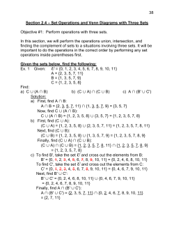 38 Section 2.4 &ndash; Set Operations and Venn Diagrams with Three Sets