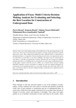 Application of Fuzzy Multi-Criteria Decision Making Analysis for
