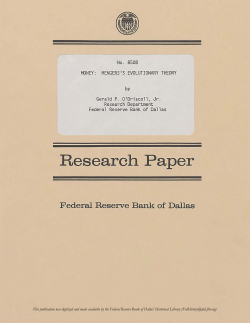 Money: Mengers`s Evolutionary Theory