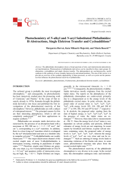 Photochemistry of N-alkyl and N-aryl Substituted Phthalimides: H